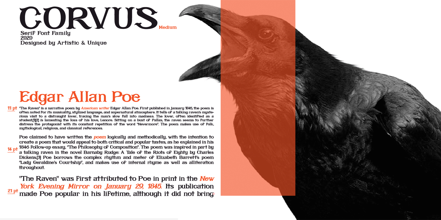 Пример шрифта Corvus #7